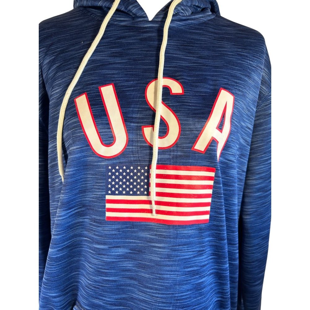 Mitre USA Blue Patriotic Hooded Sweatshirt Size Large - Picture 5 of 6